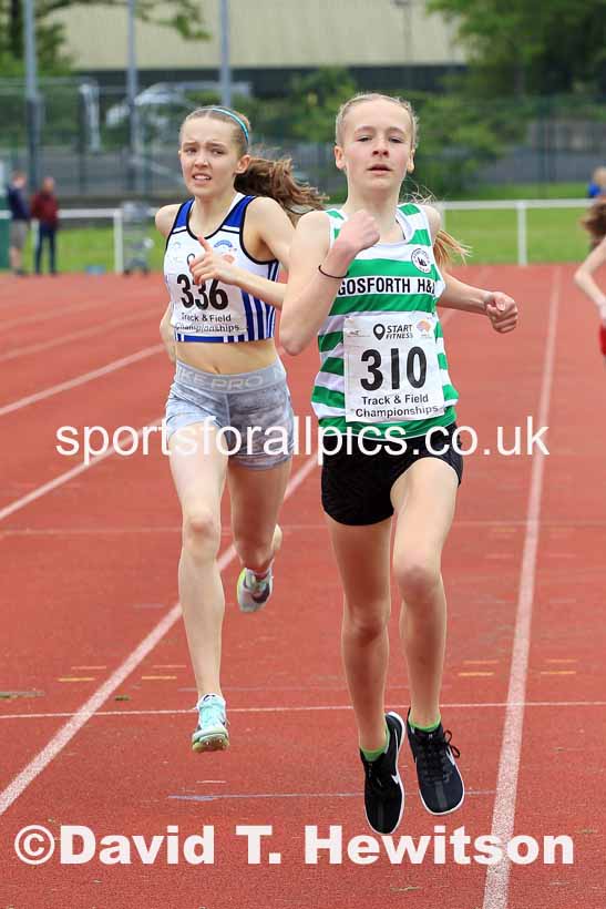 Girls Under-15s 800 metres, 2023 North Eastern Track and Field Champs., Middlesbrough Sports Village, Middlesbrough. Photo: David T. Hewitson/Sports for All Pics